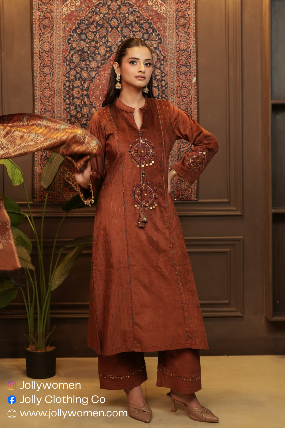 RUST PREMIUM DUPATTA SET