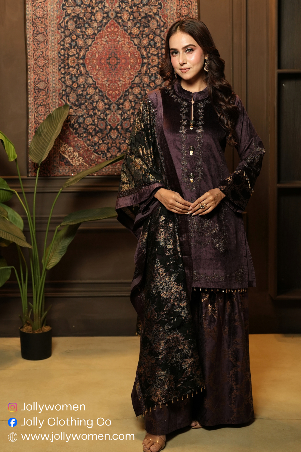 PURPLE LUXURY FUSION SHARARA SET