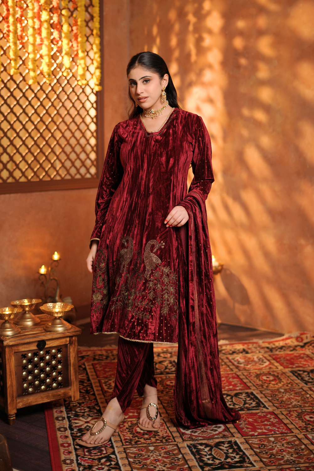 MEHROON DHOTI SERT
