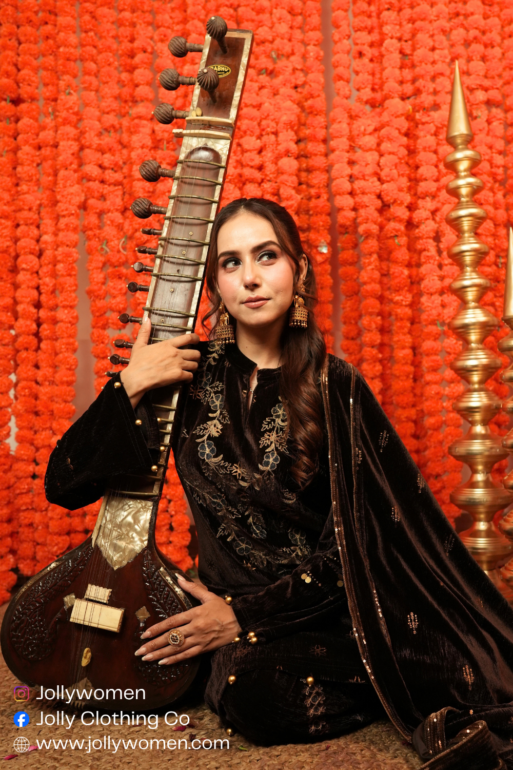 BROWN LUXURY FARSHI SHALWAR SET