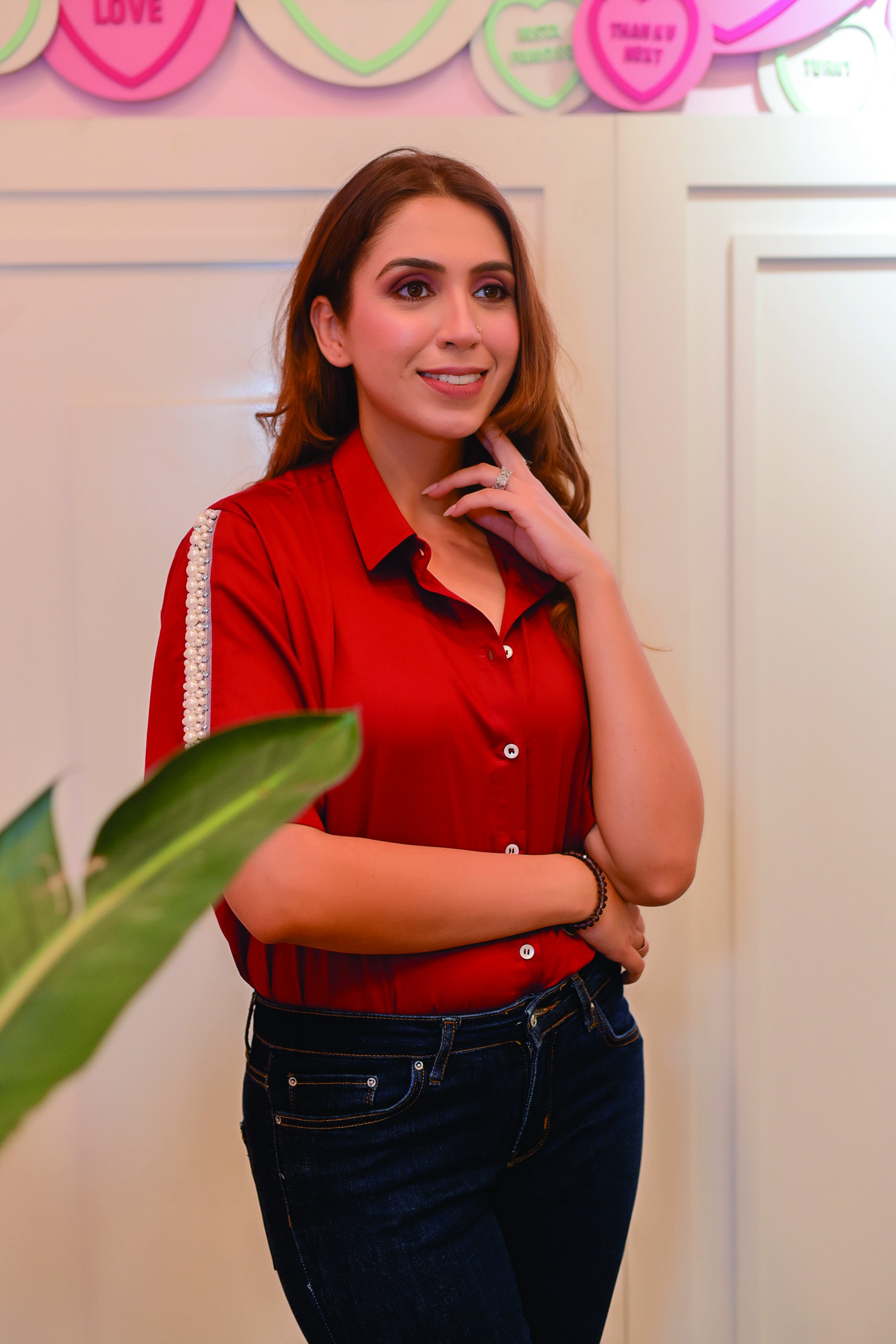 Red Shirt With Embellishments