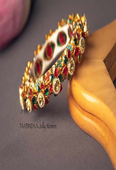 Meenakari Stone Pacheli Bangle