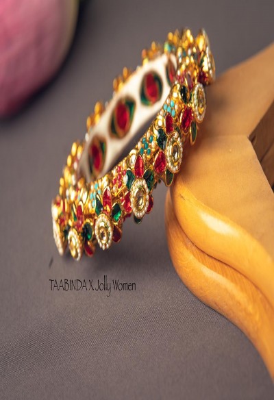 Meenakari Stone Pacheli Bangle