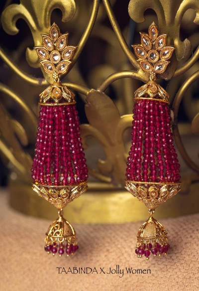 Gold Plated Ruby Earrings