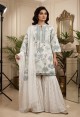 WHITE EMBROIDERED SHARARA SET